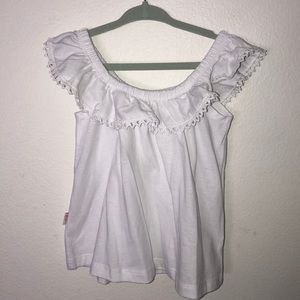 White frilly summer top